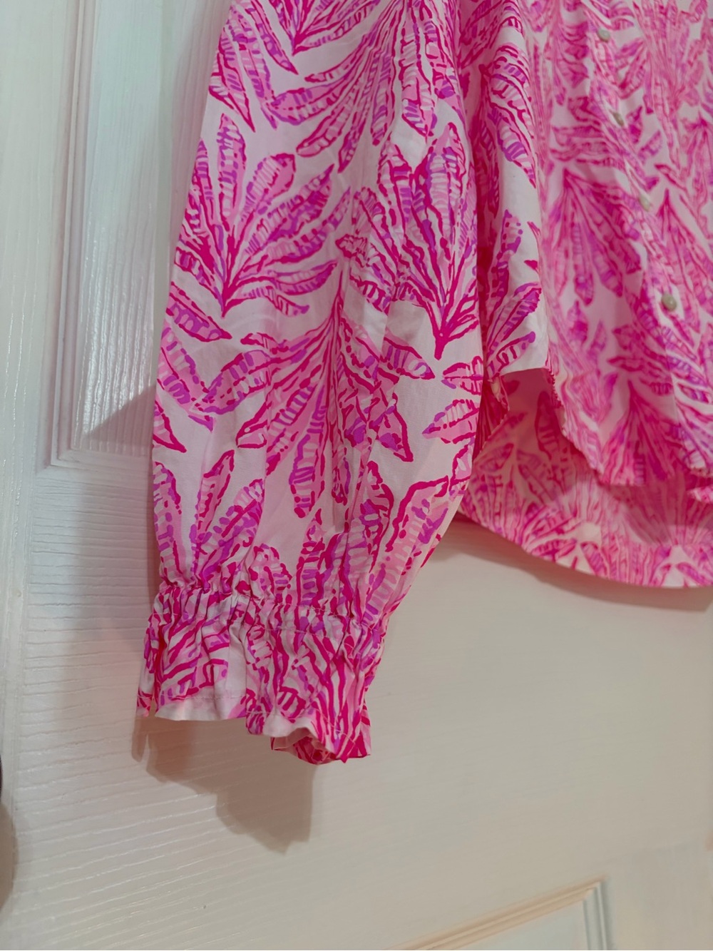 Lilly Pulitzer Pink Printed Button-Front Blouse - Picture 3 of 6
